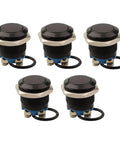 5 Pack 16mm Metal Push Button Switches Industrial Panel Mount Momentary Black Plated Flat Head, five switches with ring