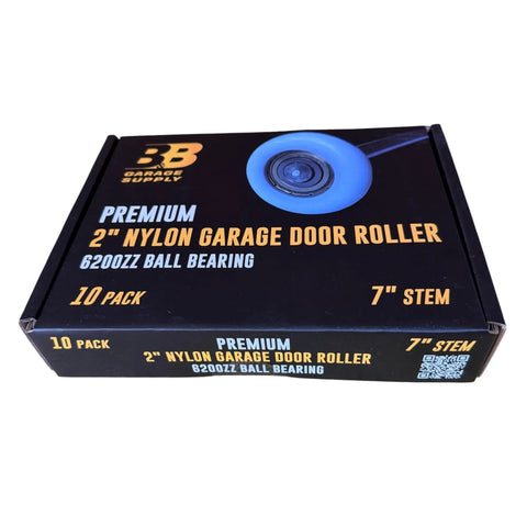 7 inch Nylon Garage Door Rollers with 6200ZZ Sealed Bearings Whistle Quiet Smooth As Butter Heavy Duty Silent Glide Zero Vibration Upgrade Kit for Home Use Pack Of Ten