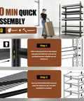 Beefy Heavy Duty Tall Garage Shelving Unit With Mesh Shelves For Airflow, Adjustable Industrial Storage Rack With 5 Ton Capacity, Metal Standing Shelves For Garage Kitchen Warehouse Basement Utility Room, 71 By 35 By 16 Inches, 10 min assembly