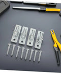 Beefy Fence Post Hinges Set With Half Inch Mount Four Piece No Squeak Gate Hardware For Privacy Fencing And Ranch Yards, steel brackets and screws.