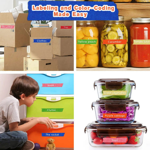 Six Pack Colored Masking Tape 0.94 Inch Wide By 60 Yards Each used for labeling boxes, jars, drawers, and containers