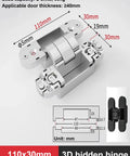 Hidden Door Hinges for Secret Doors, Heavy Duty Invisible Hinges With Silent Operation, 110x130mm gold concealed hinge diagram