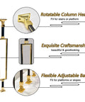 Adjustable Black Stair Railing Spindles Built Like A Tank For No Fuss Mounting Square Aluminum Baluster Posts with gold accents.