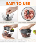 Portable Manual Food Chopper For Veggies And Fruits Handy Hand Pull String Cutter Onion Garlic Mincer 500ml Capacity Compact