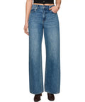 Head Turner High Rise Wide Leg Jeans For Women In Hush Color With Zip Fly And Button Closure Classic Five Pocket Design 32Inseam 100 Percent Cotton Flattering Silhouette For Bold Everyday Style, front view