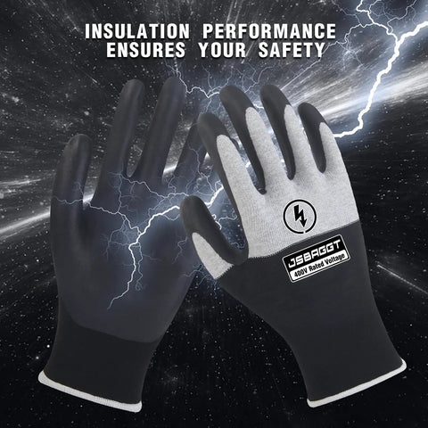 Pro Grade Insulated Electrician Gloves For 400V Work High Voltage Protection Flame Retardant Rubber Palm Non Slip Grip