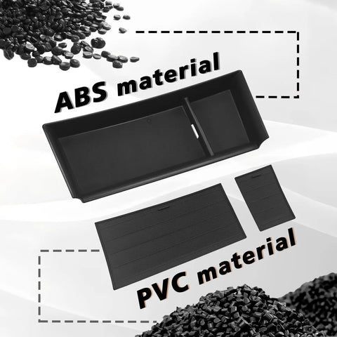 Mazda CX5 Center Console Front Organizer Tray in ABS with PVC inserts, highlighting materials used for durability and design.