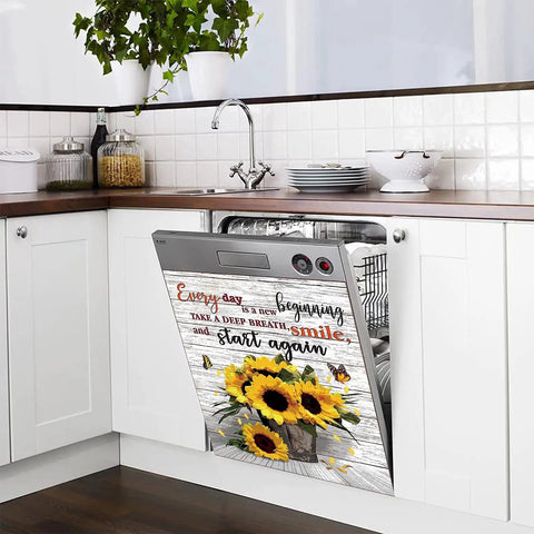 Sunflower Butterfly Kitchen Dishwasher Magnet Decal Panel for Dope Farmhouse Decor Vinyl Sticker Cover 23W x 26H Inches Easy Trim
