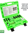 AC Clutch Tool Kit For Ford GM Chrysler with tools in green storage case