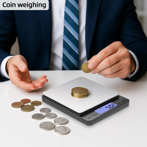Digital Jewelry Scale 500 Gram By 0.01 Gram Precision For Jewelry, Gemstones And Coins With Backlit LCD Display, Tare Function in use