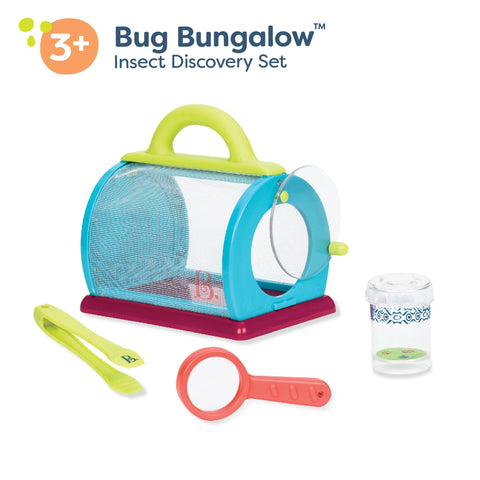 Bug Bungalow Insect Catching Kit For Kids With Mesh Case Magnifying Container Tweezers And Magnifier