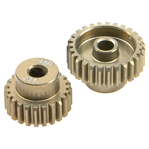 Beefy 7075 Aluminum 48P Pinion Gear Set 23T For 3.175mm Shaft One Eighth Inch Compatible With HPI Losi Axial Traxxas