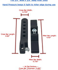 Professional Table Saw Alignment Gauge Pins Blade And Fence Square And True for Miter Slot Calibration with detailed measurements.