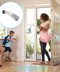 Kickdown Door Stopper Heavy Duty Zinc Alloy Door Stopper Sturdy Construction Rubber Tip Adjustable Bottom Knob in use at home
