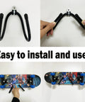 Heavy Duty Skateboard Wall Rack That Holds Four Boards for Home or Garage, Longboard Display Mount, installation example