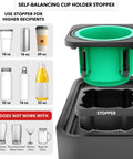 Ultimate Sofa Tray Caddy With Armrest Table, Phone Holder, Remote Organizer And Snack Storage, Gyro Stabilized Cup Holder