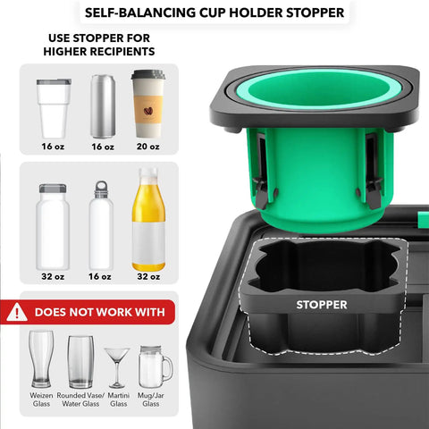 Ultimate Sofa Tray Caddy With Armrest Table, Phone Holder, Remote Organizer And Snack Storage, Gyro Stabilized Cup Holder