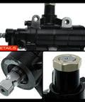 Plug And Play Direct Swap For Ford F250 F350 Super Duty 2005 To 2008 Heavy Duty Truck Steering Gearbox Assembly close-up showing black housing and connections.