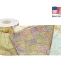 Travel The Map Straight Rolled Border Trim For Classrooms And Offices 50Ft with USA maps images, durable paper roll