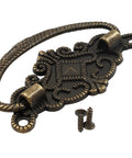 Six Pack Vintage Antique Bronze Drawer Pull Handles With Backplates For Retro Drawers Jewelry Boxes Kitchen Cabinets And Furniture Hardware 2.64 Inch Length And 1.69 Inch Width Premium Zinc Alloy close-up view
