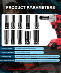 Top Notch 10 Piece Deep Impact Socket Set Metric 8 To 24mm For Tough Lug Nut Removal And Heavy Duty Automotive Maintenance With Durable Cr-V Steel Construction Built Like A Boss For Trucks SuVs And Motorcycles, 10-piece chrome vanadium steel sockets with impact wrench