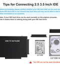Hard Drive Reader USB 3.0 To SATA IDE Adapter Kit For Universal 2.5 Or 3.5 HDD SSD, External Data Recovery Converter With Type C Support, 12V/2A Power Adapter, Works With SATA IDE And 5.25 Inch Optical Drives, 2.5 and 3.5 IDE HDD compatibility guide