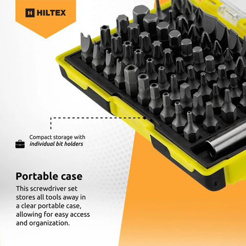 Security Bit Set With Magnetic Extension Adapter 61 Piece Kit 1/4 Inch Hex Shank CR-V Steel Pro Grade Chrome Vanadium Bits For Screwdrivers And Drills Magnetic Base For Solid Grip And Quick Bit Swaps