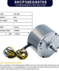 Beefy One Quarter HP Condenser Fan Motor With 1100 RPM, 48 Frame, 208 to 230V, replacement for Carrier 5KCP39EGS070S