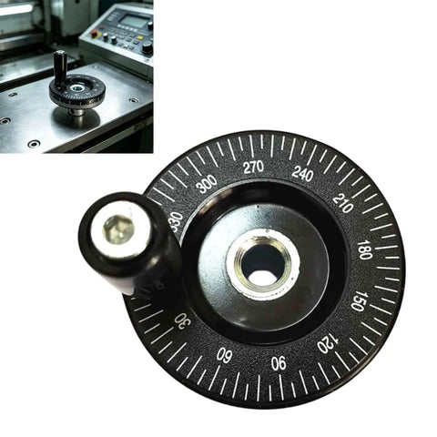 Sturdy 3 Inch Bakelite Handwheel With Clear Indexed Position Marks For Drill Press And Milling Machine Manual Calibration Settings Easy Grip Side Rotating Control Dial, black with handle