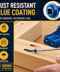 600 Pcs Size 8 Pocket Hole Screws 2-1/2 In Exterior Blue Coated for drilling in wood, shown with rust-resistant features.