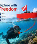 Diver using a Tankless Scuba Diving System For Easy Underwater Breathing Portable Rechargeable Lung Tank No Fuss Lightweight Dive Gear