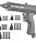 Straight Fire Top Tier Self Locking Rivet Nut Gun Replacement Mandrel Heads M4 M5 M6 M8 M10 Fits Cordless Pneumatic Drivers displayed with threaded heads.