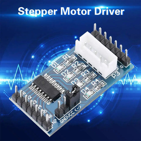 Plug And Play ULN2003 Stepper Motor Driver Board Module 5-12V For 28BYJ-48 With XH-5P Connector and onboard LED indicators.