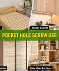 Uses of Heavy Duty Outdoor Pocket Hole Screws Set 300Pcs for bed, kitchen cabinet, wardrobe, and other wood furniture.