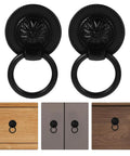 Vintage Style Drawer Pulls Set Of 4 Retro Flower Cabinet Handles 36mm Black Antique Dresser Hardware For Cabinets And Drawers Home Renovation Durable Metal Easy Install Farmhouse Chic Vibe