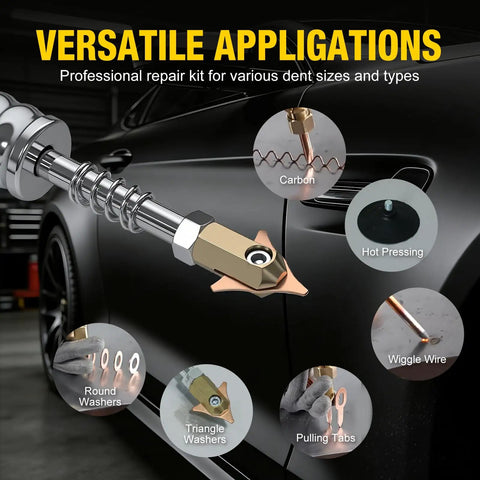 Pro-Grade Stud Welder Dent Repair Kit With 3000W Spot Welder Dent Puller showcasing application types on car panel