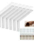 20 Inch Shelf Brackets Heavy Duty L Brackets With 880 Lbs Max Load 90 Degree Steel Bracket Set For Floating Shelves And Countertops Includes Hardware For No Fuss Mounting featuring white brackets and mounting hardware