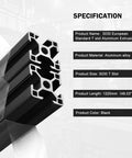 Beefy 3030 Aluminum Extrusion T Slot Rail Kit 48 Inch Black 4 Pack European Standard 30x30 Extruded Aluminum T Slot 30 Series Profile DIY Builds And Projects black 1220mm 3030 T-slot extrusion pack