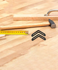 Beefy Stainless Steel L Shape Shelf Brackets Set 10 Pack Heavy Duty Corner Braces for Wood Shelves and Cabinets on workbench