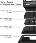 Diagram of bases for Solar Post Cap Lights Edison Style For Outdoor Posts 4x4 5x5 6x6 LED Warm White Auto On At Dusk