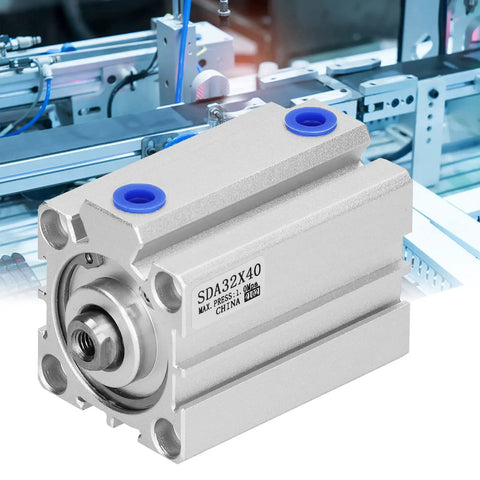 Compact 32Mm Bore Aluminum Pneumatic Cylinder Double Acting With Thin Seal SDA32x40 in industrial automation setting