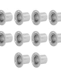 Heavy Duty Flange Pipe Base Kit 19mm For Wardrobe Closet Cupboard And Desk Installations, 10 Pack With Screws, shown in metal