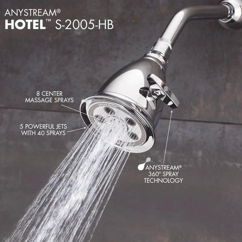 High Flow Shower Head With Anystream 360 Technology Adjustable Spray Modes Contemporary Modern Design Easy Clean Silicone Nozzles