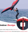 Person using Five Square Meter Handheld Foil Wing Kite For Kitesurfing Inflatable Wing Kite with window on water
