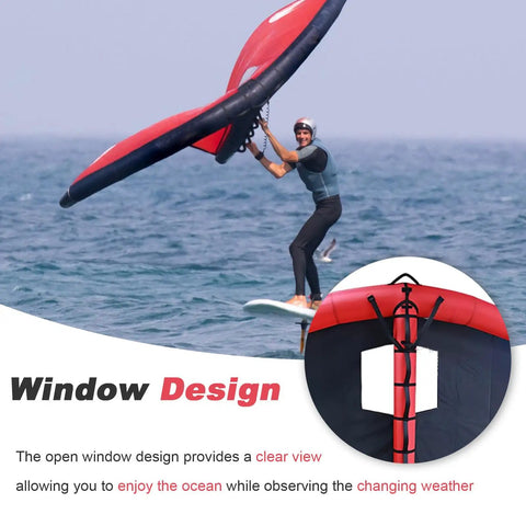 Person using Five Square Meter Handheld Foil Wing Kite For Kitesurfing Inflatable Wing Kite with window on water