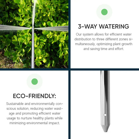 Stainless Steel Deep Root Feeder For Tree Watering Spike Tool Irrigation For Outdoor Plants System Wand with 3-way watering feature