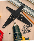 JECOMPRIS 2-pack heavy-duty gate hinges, black metal with mounting holes for barns and fences; screws included