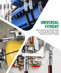 Heavy Duty Air Compressor Jumper Hose Kit With Sixty Inch Length And Half Inch NPT Swivel Ends in various setups