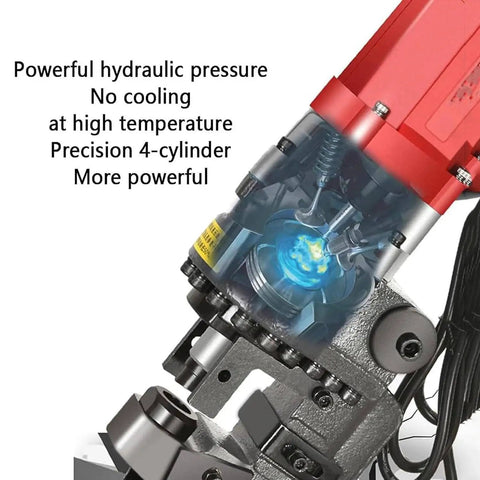 Heavy Duty Hydraulic Hole Puncher With 1800W Motor And Lightning Fast One Second Action, Includes Five Die Sets For Copper Aluminum And Angle Steel Up To Eight Mm Thick, Built Different For Hard Hat Crews