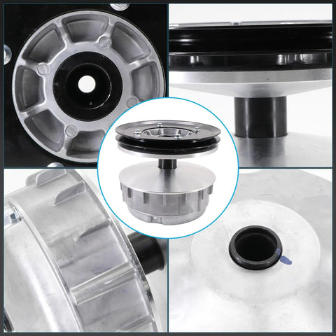 Primary Drive Clutch Replacement For EZGO TXT And RXV Golf Carts 2010 And Up Built Tough Aluminum Alloy And High Pressure Casting For Durability Replaces 672686 618684 644299 Fits EZGO TXT RXV 2010 Up Ready For Road, silver drive clutch close-up